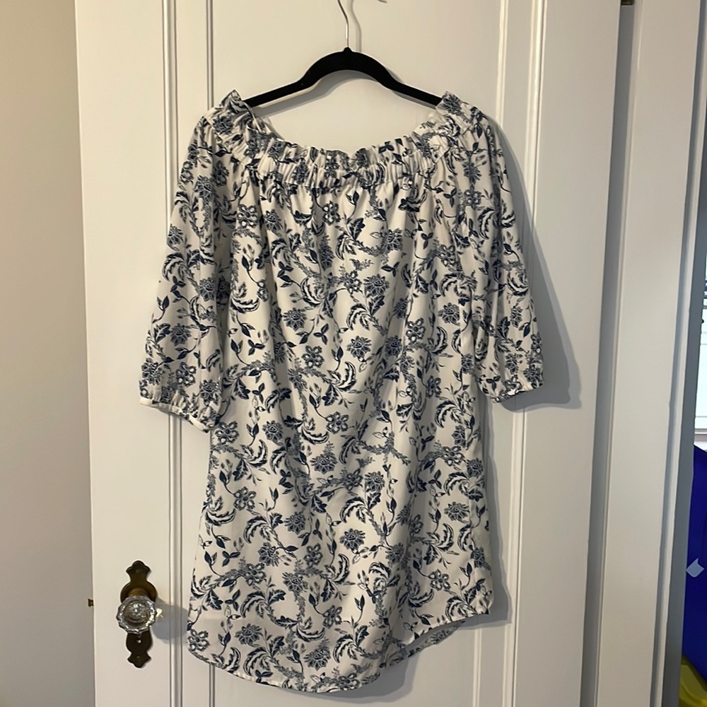 Blue and white banana republic dress